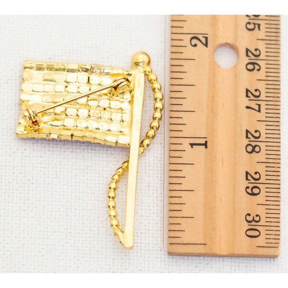 Vintage American Flag Rhinestone  Brooch - T14 - Picture 2 of 2